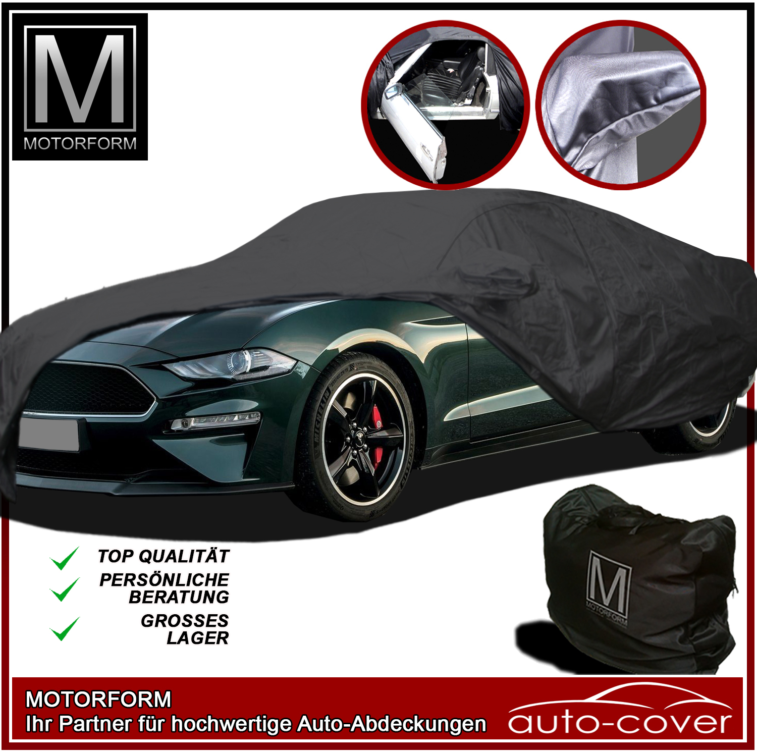 Black Series Zip Cover for Ford Mustang VI (2014-)