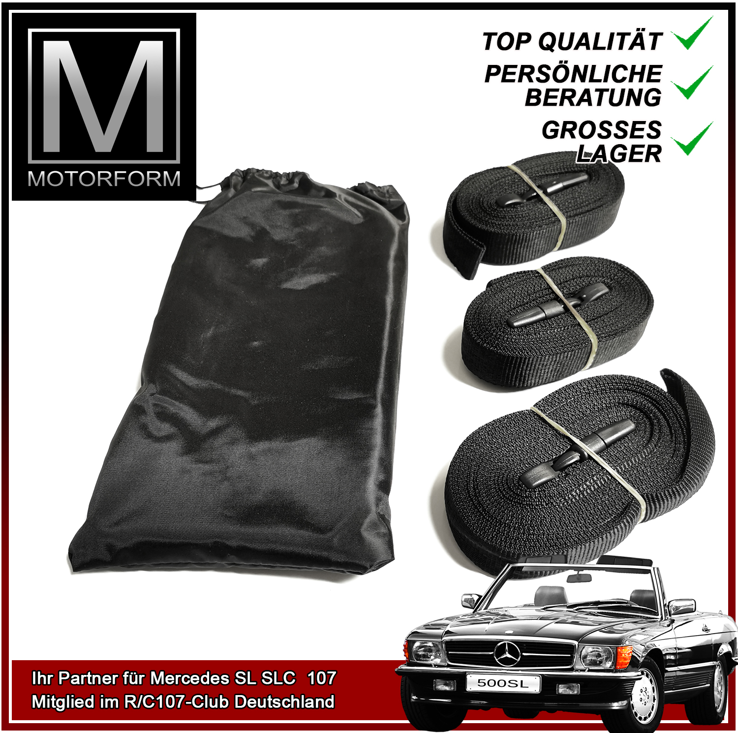 3 Pieces Over Body Strap Set for Maserati 124 Coupe ItalDesign