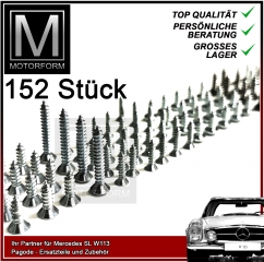 Chrom-/Stahl-Schrauben Satz Mercedes SL W113 Pagode