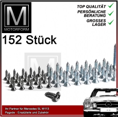 Chrom-/Stahl-Schrauben Satz Mercedes SL W113 Pagode