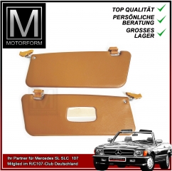 1 Pair of Mercedes SL 107 Sunvisors - complete set - PALOMINO