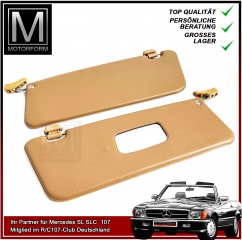 1 Pair of Mercedes SL 107 Sunvisors - complete set - PALOMINO