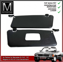 1 Pair of Mercedes SL 107 Sunvisors - complete set - BLACK