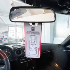 Hinweiskarte Hebebühne für Rückspiegel Mercedes SL SLC 107
