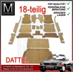 18 pieces carpet set for Mercedes 107 SL interior in palomino