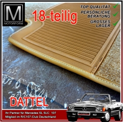 18 pieces carpet set for Mercedes 107 SL interior in palomino