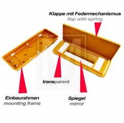 Kosmetik-Spiegel für Komfort-Sonnenblende SL R107 SCHWARZ