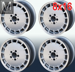 4 Felgen 8x16 ET11 Kanaldeckel Gulli Rand poliert NEU