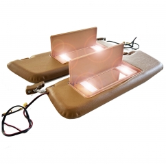 1 Pair of Mercedes 560SL 107 Sunvisors - illuminated - PALOMINO
