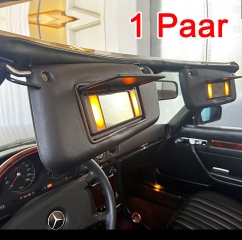 1 Pair of Mercedes 560SL 107 Sunvisors - illuminated - PALOMINO