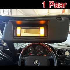 1 Pair of Mercedes 560SL 107 Sunvisors - illuminated - PALOMINO