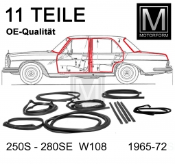 OE Qualität Mercedes W108 Dichtsatz Karosserie 11 Dichtungen