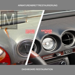 Mercedes 107-series dashboard restauration renovation