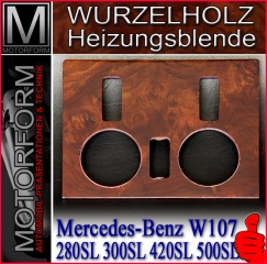 Wooden heater console in burl walnut for Mercedes SL 107