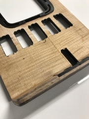 Wooden shift console in burl walnut for Mercedes SL 107