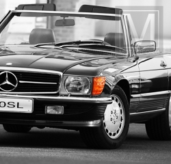 Pair EURO headlights with level adjust for Mercedes SL SLC 107