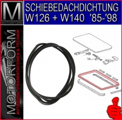 Schiebedachdichtung für Mercedes W126 SE / SEL ab 9/85