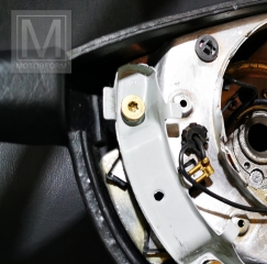 Wurzelholz-/Leder-Lenkrad SL R107 1980-85 Airbag Vormopf