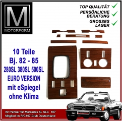 Zebrano Holz Satz komplett Mercedes 500SL 107 EU Version