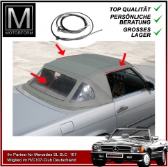 Mercedes SL R107 W107 Verdeck Spannseil Satz 3-teilig komplett