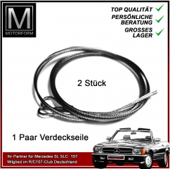 Mercedes SL R107 W107 Verdeck Spannseil Paar 2-teilig links rech