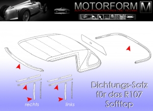 Dichtsatz Verdeck 6 Dichtungen zu Mercedes SL R107