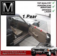 Pair of inner window scraper seals for Mercedes 107-series