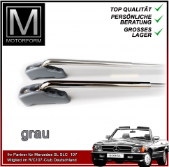 Paar Sonnenblenden Halter Chrom GRAU Mercedes SL R107