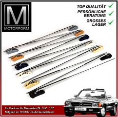Paar Sonnenblenden Halter Chrom GRAU Mercedes SL R107