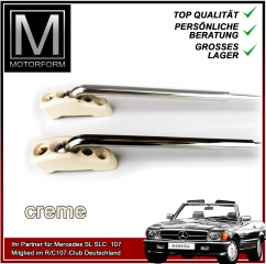 Paar Sonnenblenden Halter Chrom CREME Mercedes SL R107