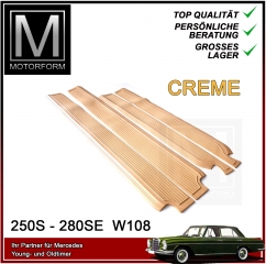 1 Satz Einstiegsleisten 4-teilig Mercedes W108 creme