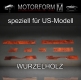 Wooden stripe cover in burl walnut for Mercedes SL SLC 107 US-Ve